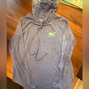 Vineyard Vines Heathered Pullover Hoodie with Lime Whale - Women Small